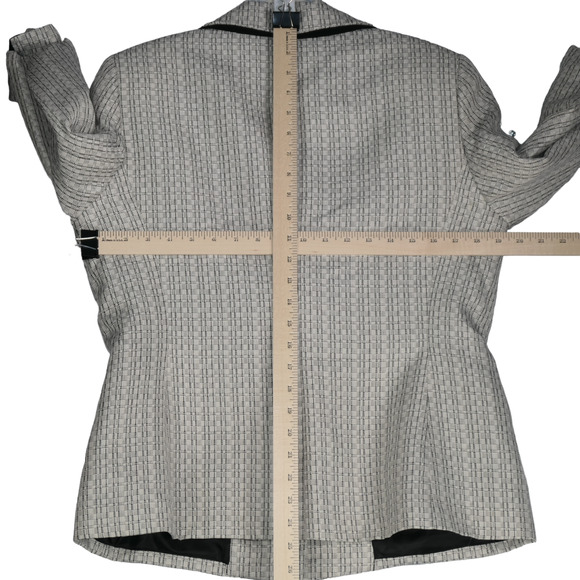 Jones NY Studio Jacket Blazer Womens Size 12 Pockets Metallic Contrast Lapel - Picture 7 of 10